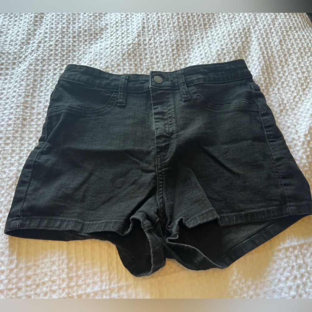 Black jean shorts